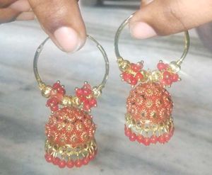 New Red Jhumka Earrings