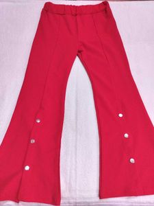 Chic Red Wide Leg Pants