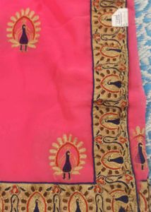 Pink Embroidered Saree