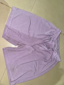 Lavender Ribbed Drawstring Shorts