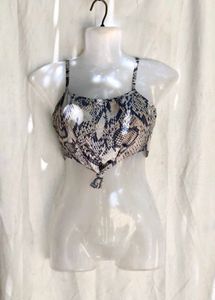 14194. Stylish Snake Print Crop Top