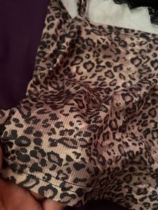 Leopard Print Lace Trim Cami Top