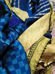 Elegant Blue Printed Saree