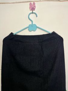 Ribbed Knit Midi Skirt