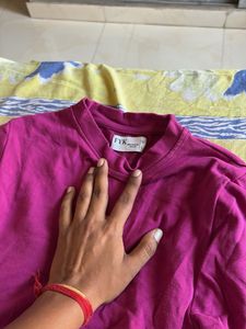Magenta Mock Neck Crop Top