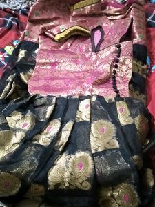 Pure Organza Frock With Benarasee Dupatta