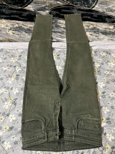 Olive Green Denim Jeans