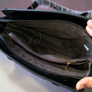 Chic Black Patent Handbag