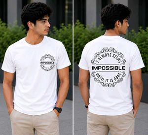Men's White Graphic T-Shirt (XL)