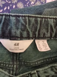 H&M Green Loose Fit Jeans - Size 10