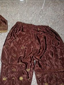 Brown silk touser kurti  set