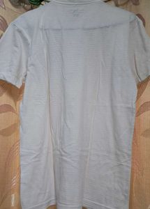 👕Men's White Striped Henley T-Shirt