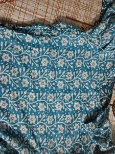 Teal Floral Kurta Set with Dupatta