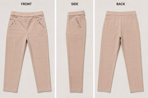 Chic Plaid Trousers with Stud Detail