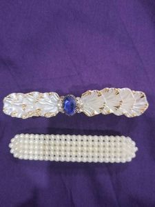 Elegant Pearl and Gem Hair Clips Set 😍