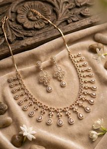 Rose Gold  Necklace & Earring Set