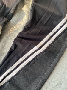 Striped Black half denim Joggers