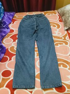 Blue Denim Wide Leg Pants