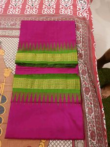Sambalpuri Half tissue Pink Pata Saree (odisha)