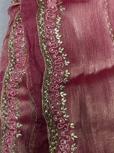 Exquisite Embellished Pink Saree
