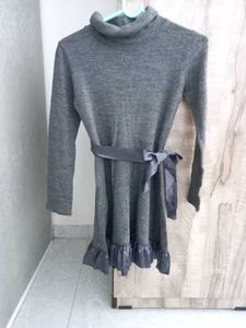 Gray Long Sleeve Dress