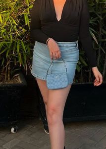 Freakins- Light Wash Denim Mini Skirt