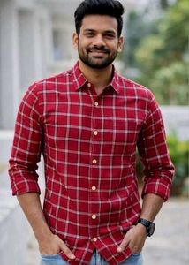 Classic Red Checkered Casual Shirt