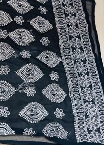 Elegant Navy Blue Chikankari Kurta Set