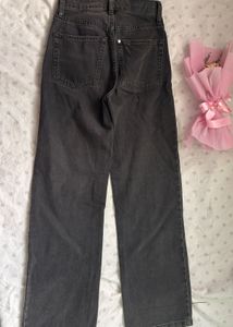 h&amp;m wide ultra high waist black denim