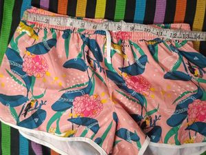 Pink Floral Print Shorts