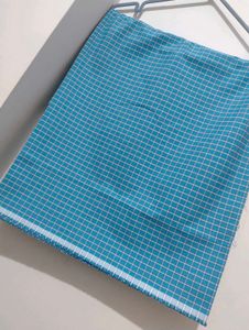 Unstitched Blue Check shirt pant piece