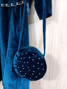 Girls Partywear Dress With Bag(NEW)