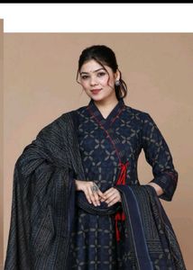 Elegant Navy Kurta Set with Dupatta