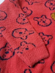 Cute Red Bear Print Sweater