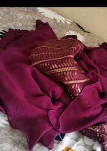 dark purple Sequined Sarara Set