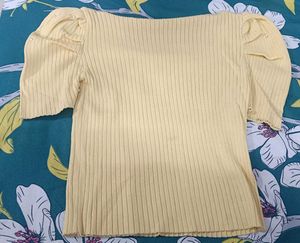 Pretty Yellow Beaded Top