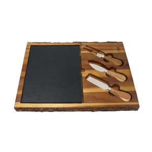 Acacia Wood Cheese Board Set