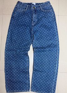 Women's Polka Dot Denim Jeans