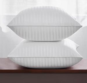 Set of 2 White Striped cushions