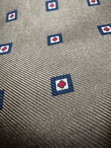 GIVENCHY Silk Necktie Brown Geometric Pattern