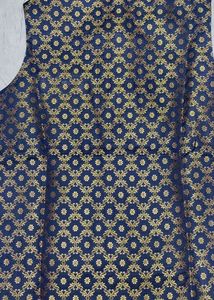 ManyavarBlue Blended Viscose Printed Jacket Size M