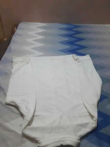 Men's White Textured Long Sleeve Shirt