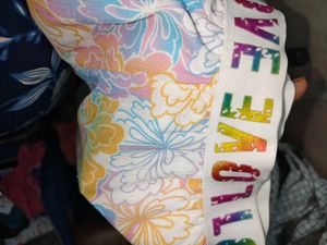 Cute Floral Crop Top with pant  "LOVE" Band