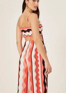 Retro Wave Print Maxi Dress/Jumpsuit