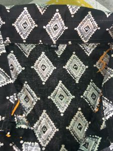 Sleeveless Black Diamond Print Kurta