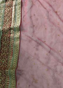 Embroidered Red &amp; Gold saari