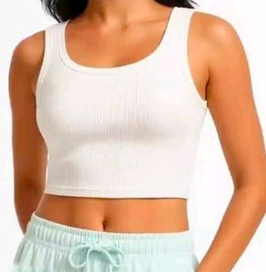 2-Pack Basic Crop Tank Tops Black &amp; White