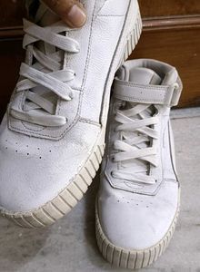 Puma White High-Top Sneakers