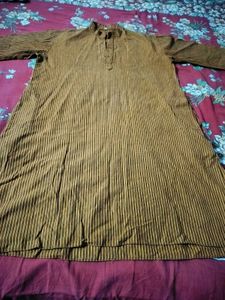 Men Brown Striped full sleeves Kurta🔥