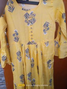 Price Drop ... New Round Shape Yellow Kurta Top